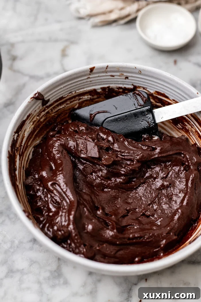 Small Batch Molten Vegan Peanut Butter Brownies with Toasted Caramel Flavor 6 brownie batter