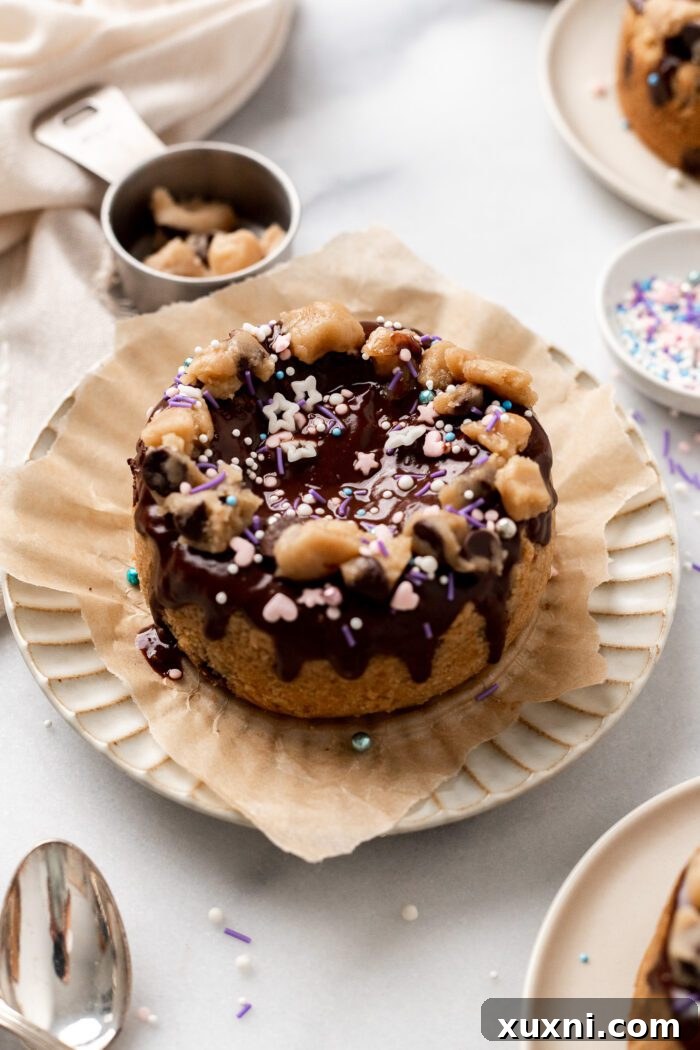 vegan mini cake decorated on a plate