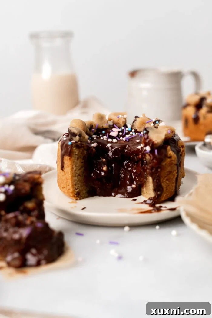 vegan mini cookie cake sliced