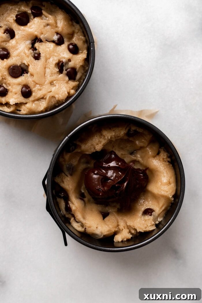 cookie cakes being assembled