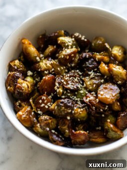 bowl of crispy Brussels sprouts