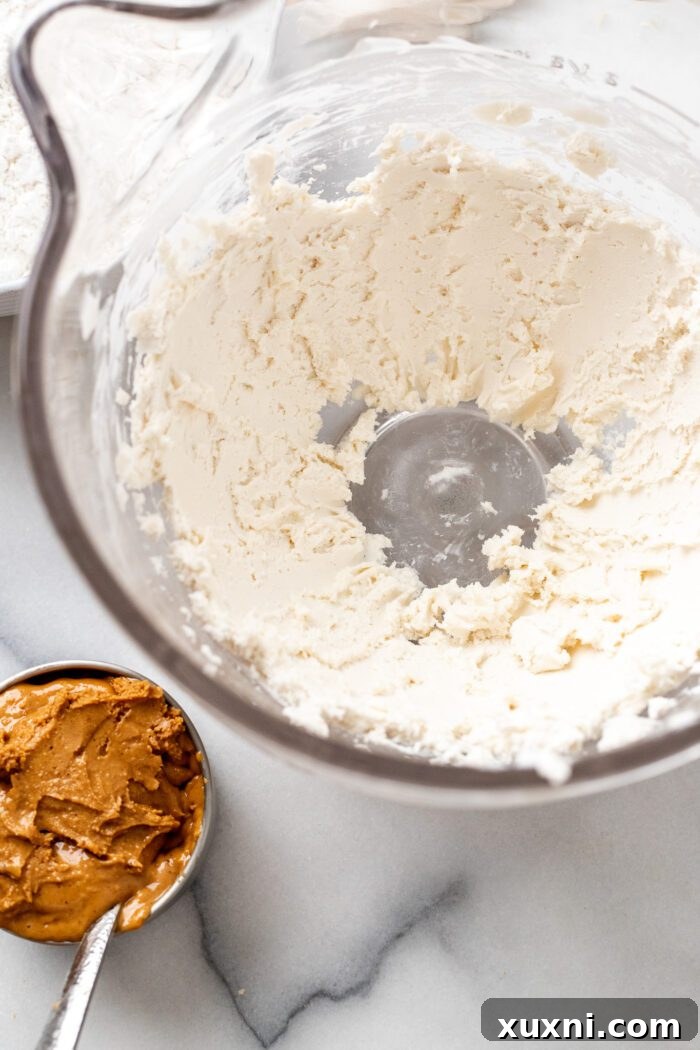 Foolproof Ultra Creamy Vegan Peanut Butter Frosting 5 creamed vegan butter and cream cheese