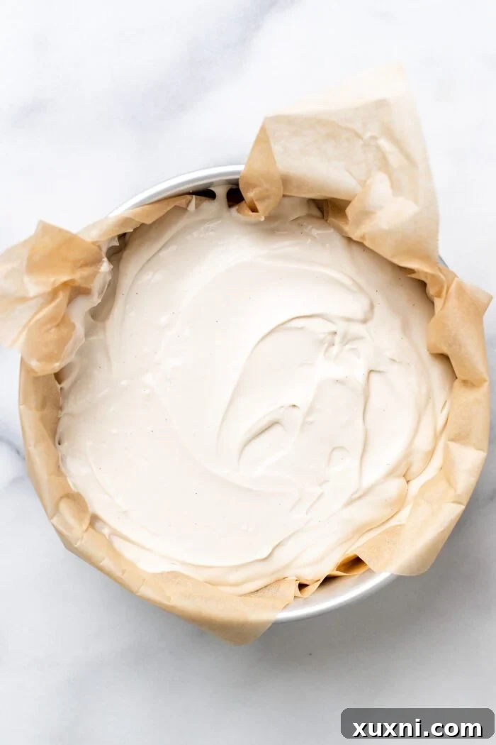 burnt Basque cheesecake batter before being baked