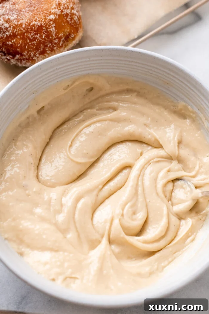 vegan pastry cream set in a bowl