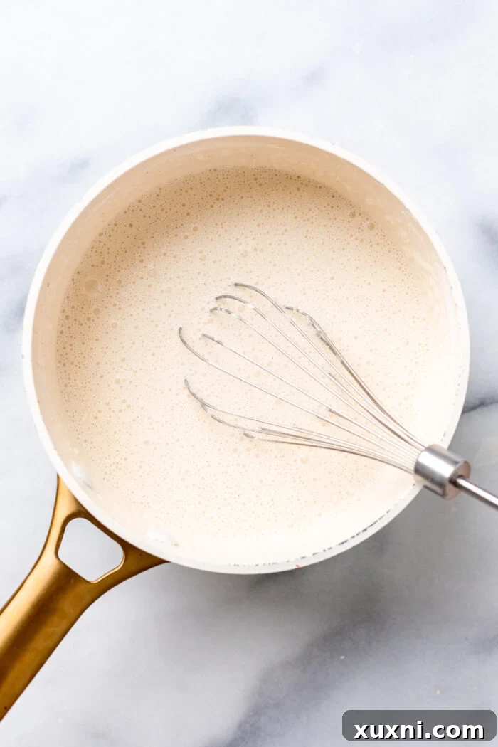 vegan custard ingredients whisked together