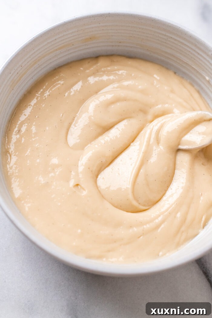 vegan custard in a bowl