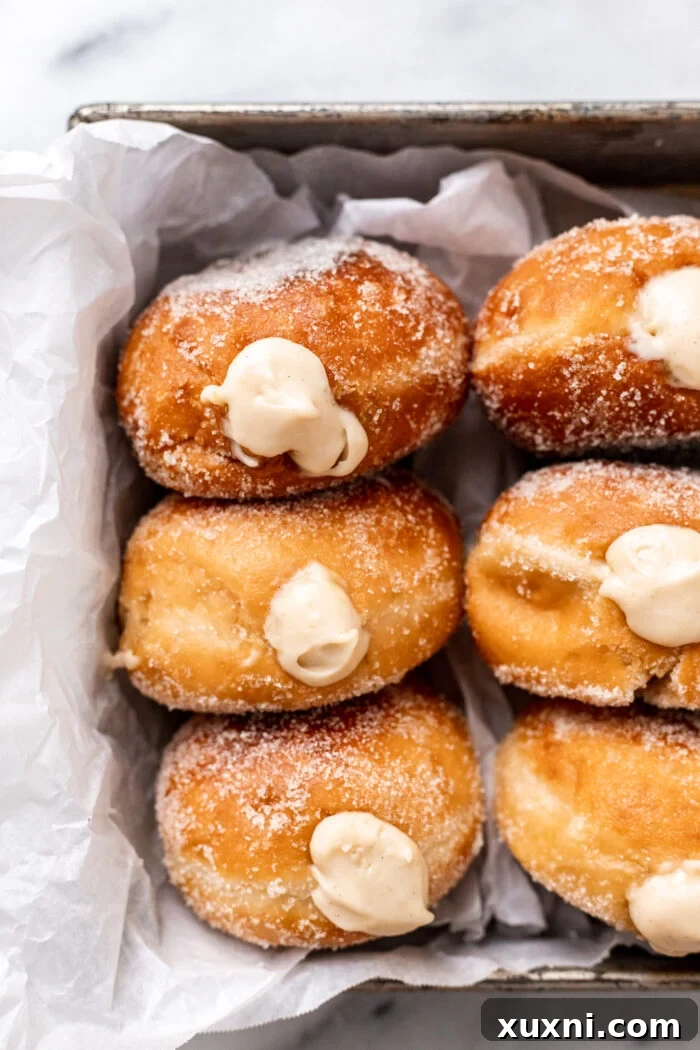 vegan doughnuts filled with vegan pastry cream