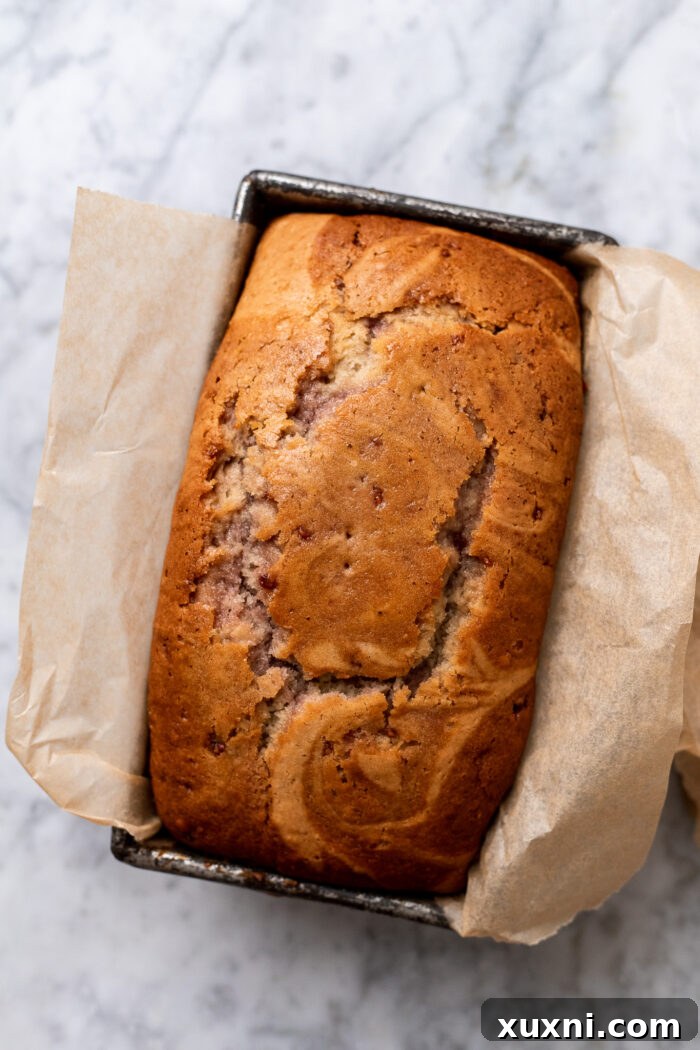 Baked vegan raspberry pound cake fresh from the oven