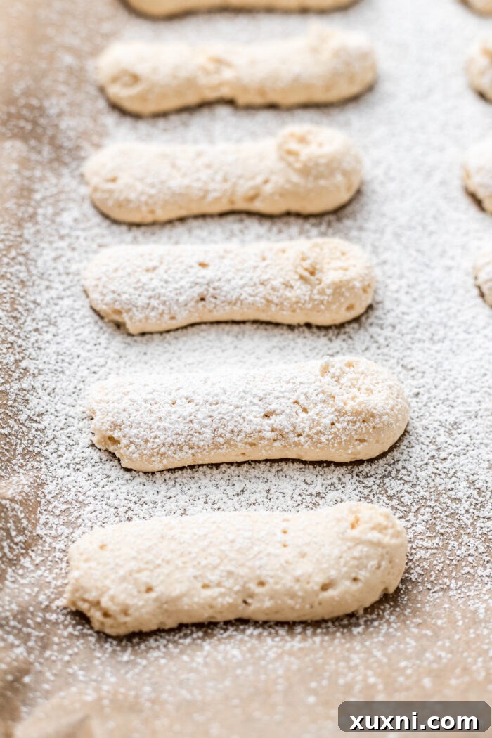vegan ladyfingers before being baked