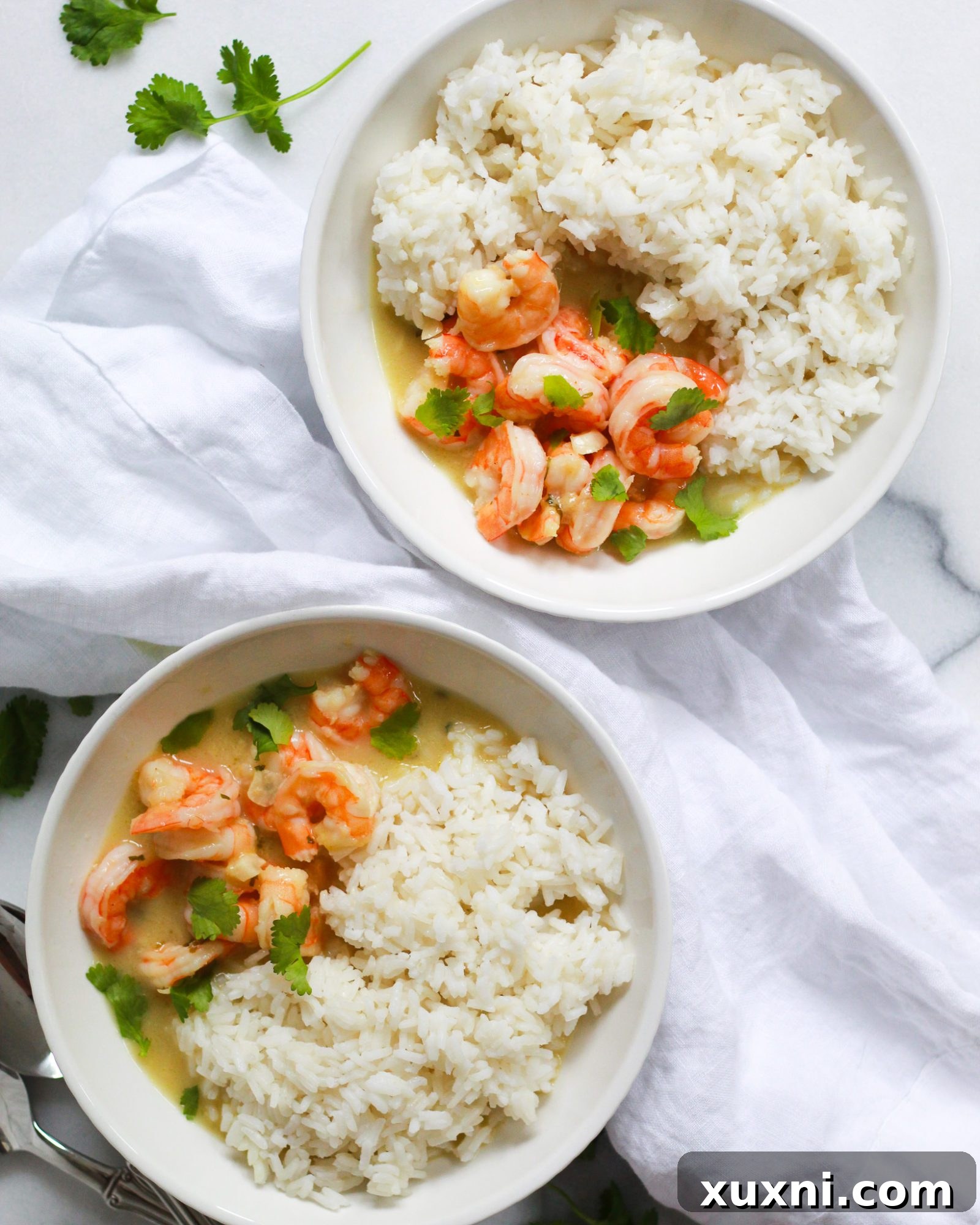 Creamy Thai Coconut Curry Shrimp 15 two bowls of coconut shrimp curry