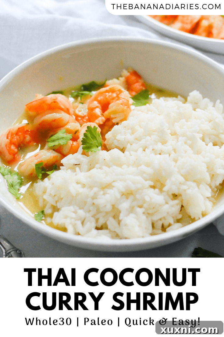 Creamy Thai Coconut Curry Shrimp 17 pinterest image for healthy thai coconut curry shrimp
