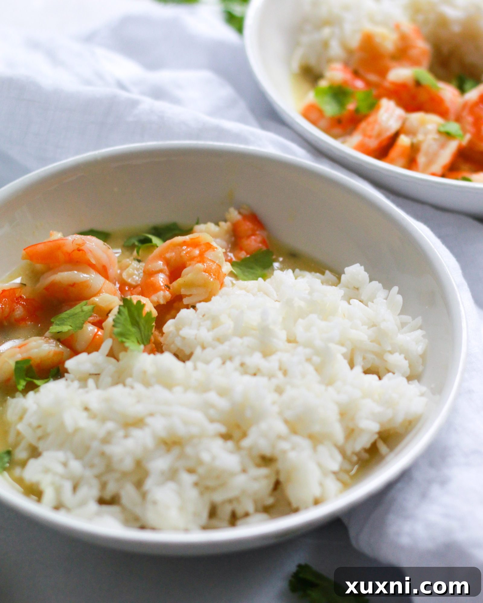 Creamy Thai Coconut Curry Shrimp 4 shot of coconut curry shrimp bowls