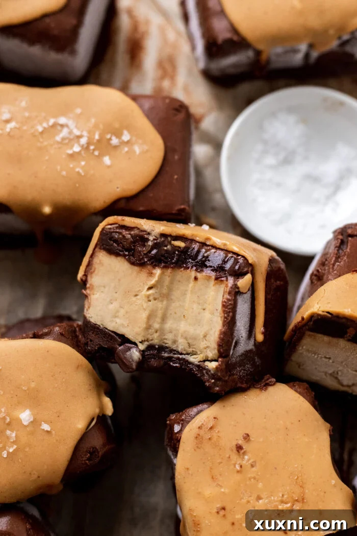 bitten Easy Vegan Chocolate Peanut Butter Ice cream Sandwich on parchment paper