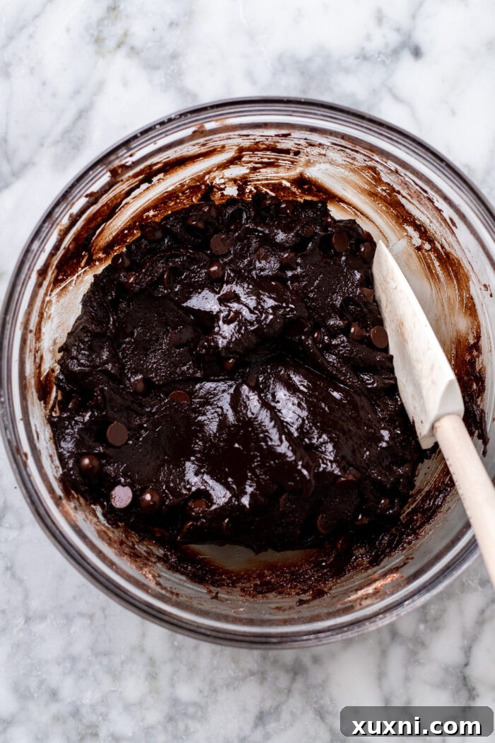 vegan chocolate cookie dough in a bowl