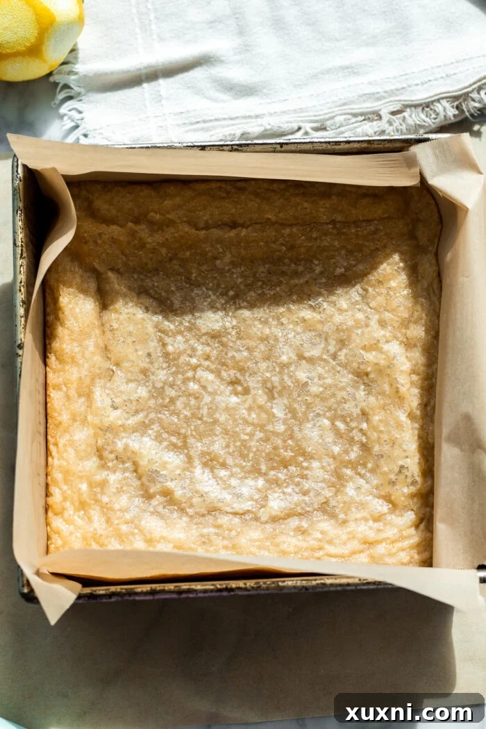 lemon brownies after baking