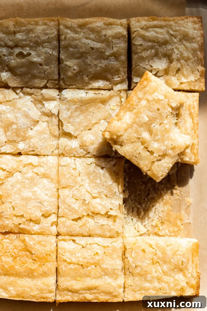 sliced vegan lemon brownies