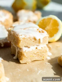 stack of vegan lemon brownies