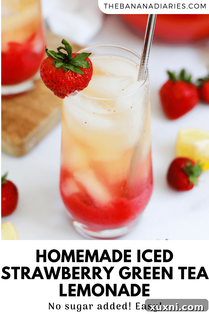Another Pinterest graphic for the refreshing strawberry lemonade recipe