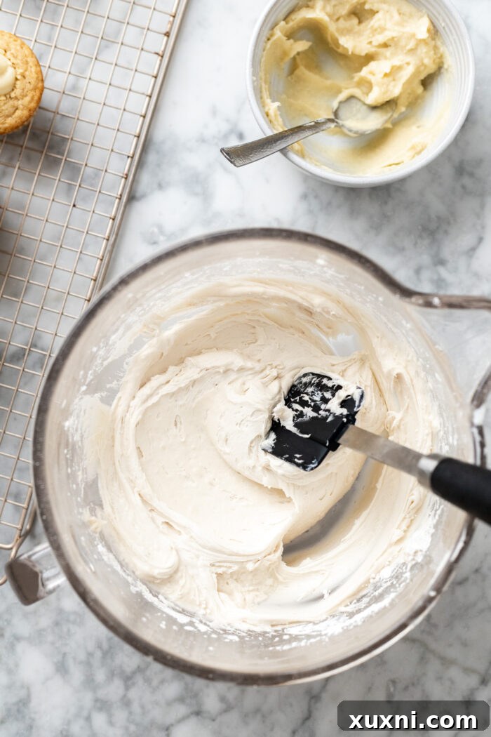cream cheese frosting before adding in the pastry cream