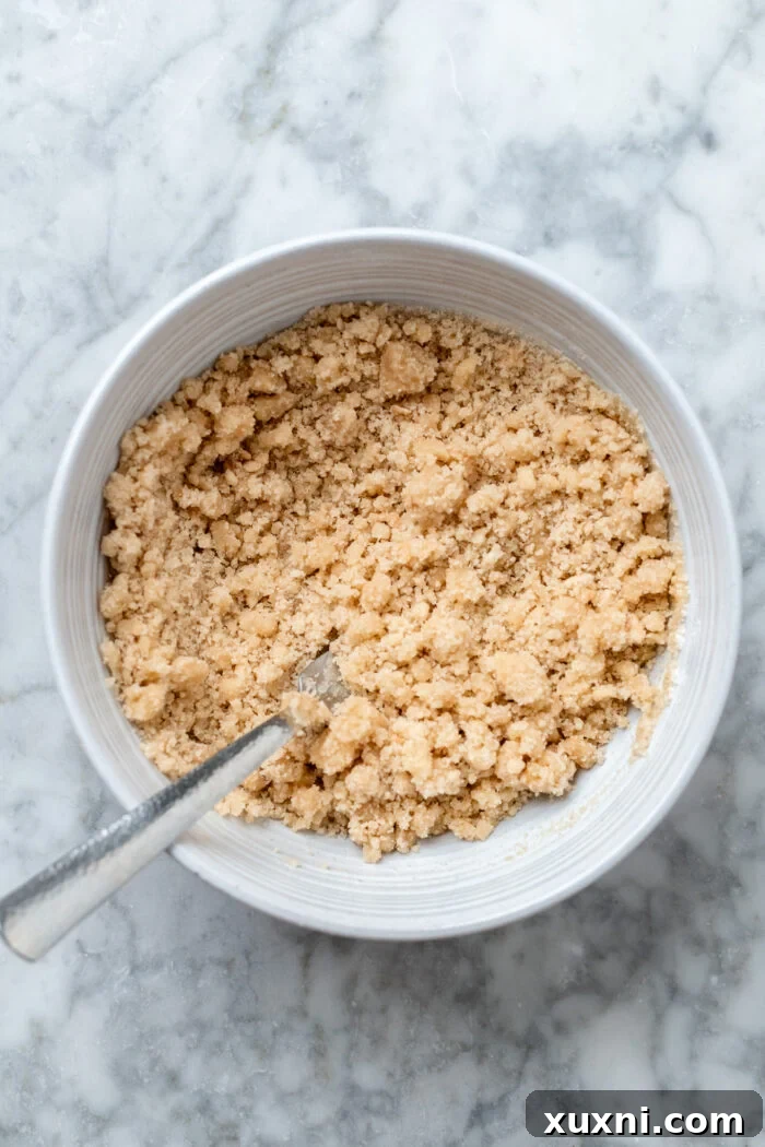 crumble topping in a bowl