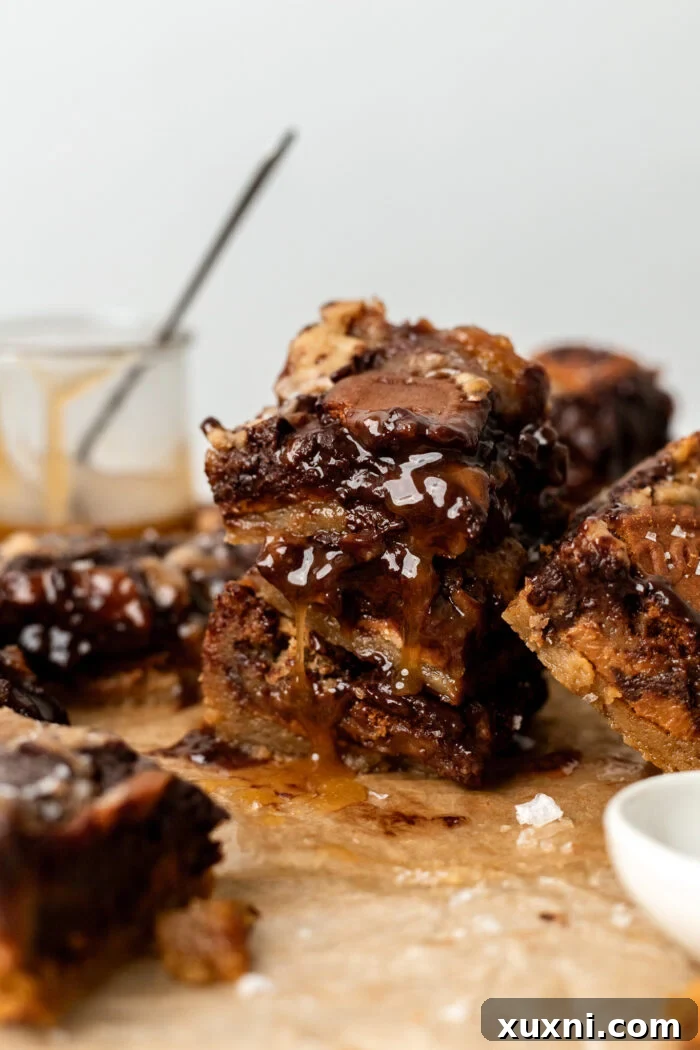 Heavenly Vegan Biscoff Butterscotch Bars 3 stacked vegan butterscotch cookie bars showing the layers