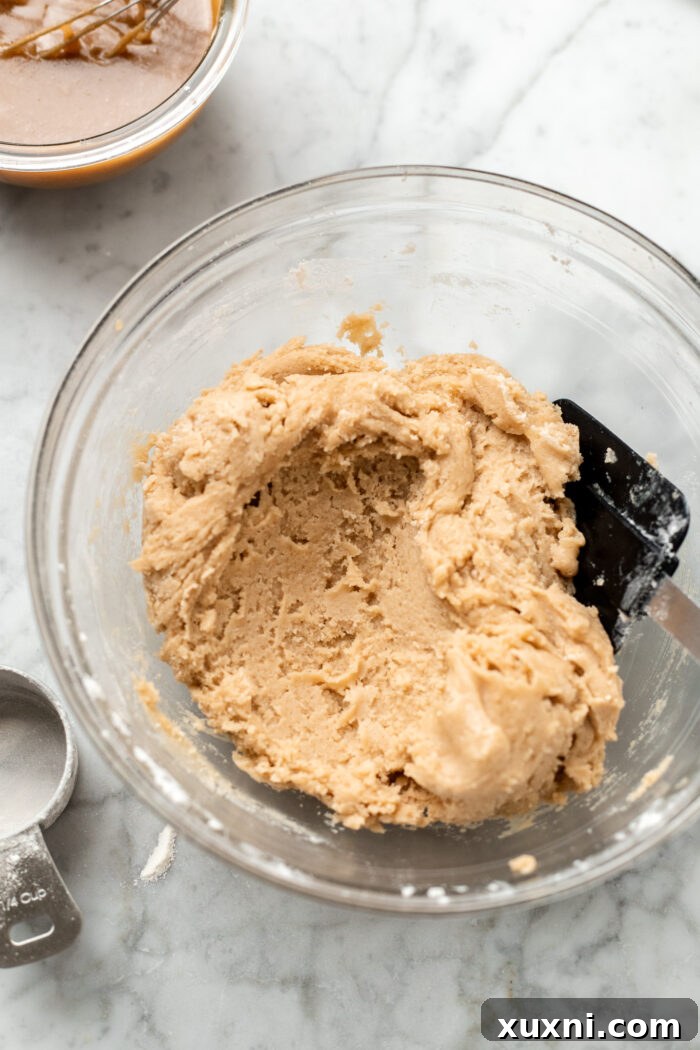 Heavenly Vegan Biscoff Butterscotch Bars 6 cookie dough without chocolate chips in a bowl