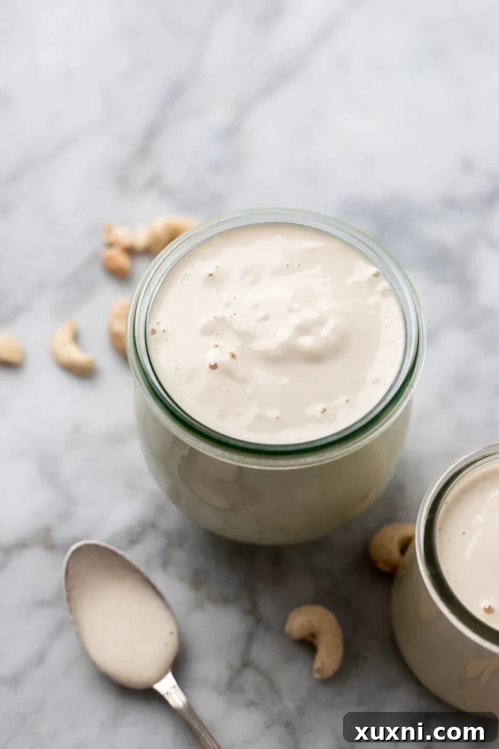jar of cashew cream