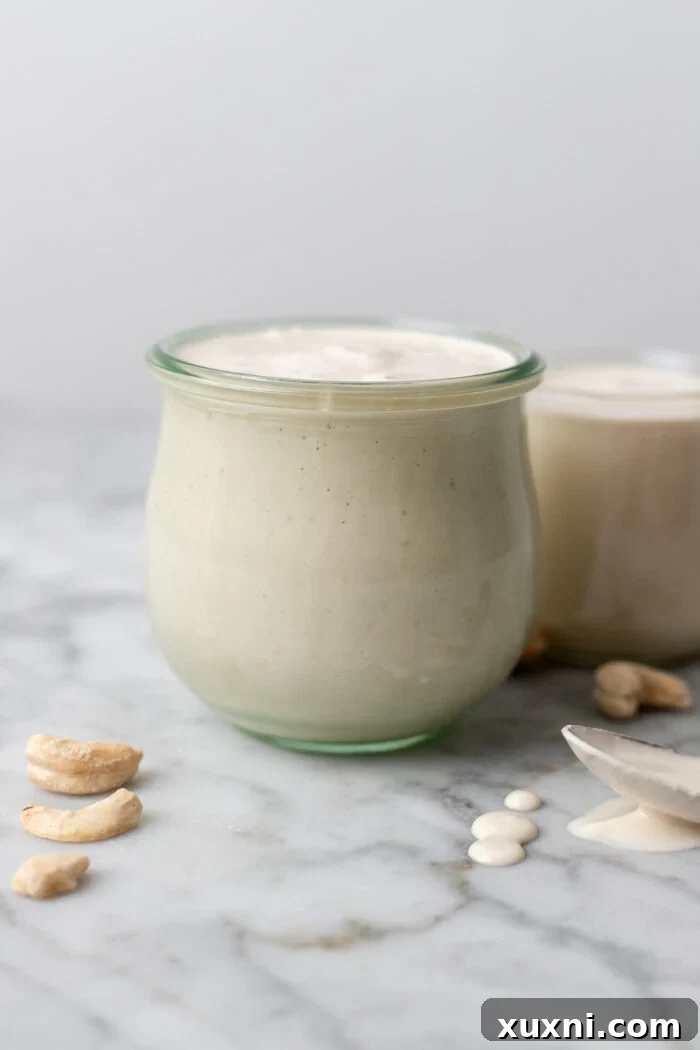 glass of heavy cashew cream