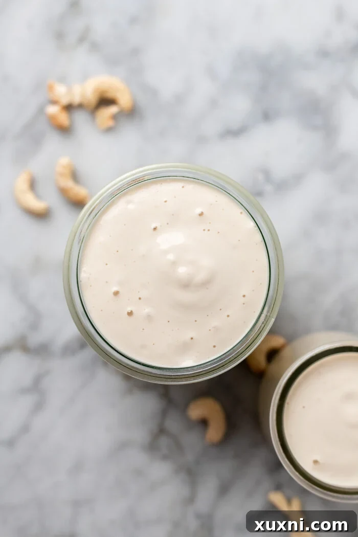 overhead of vegan heavy cream