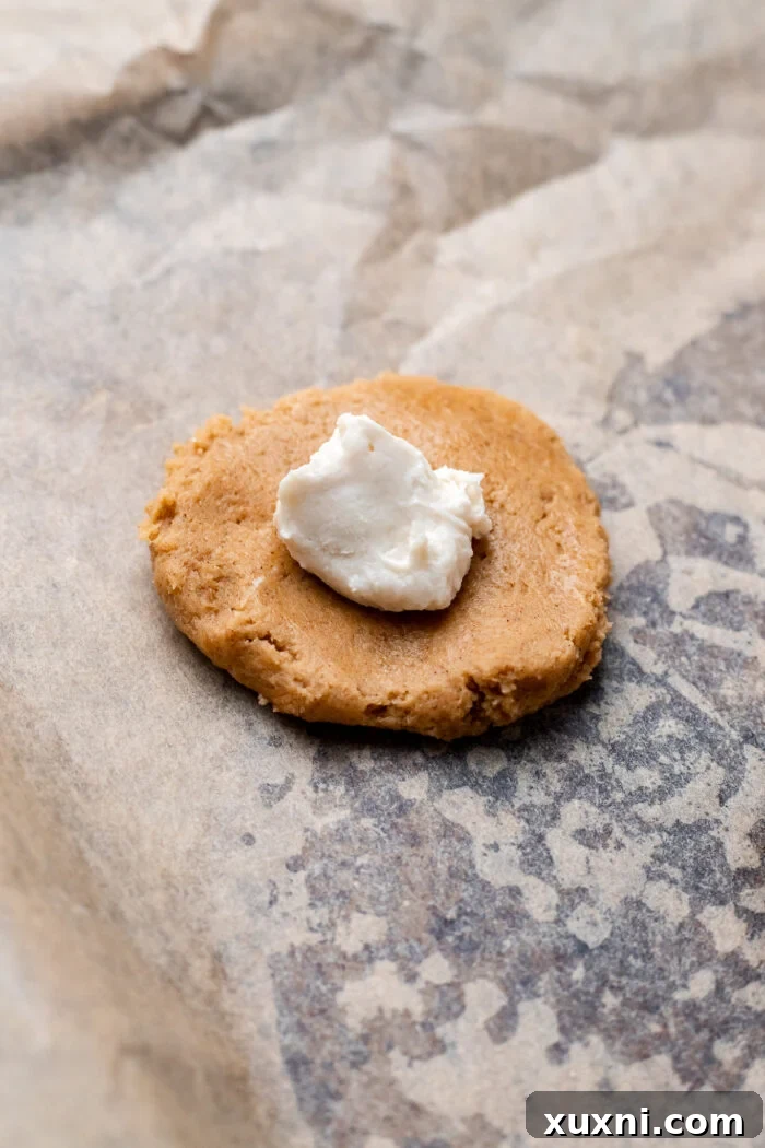 forming the cheesecake cookies