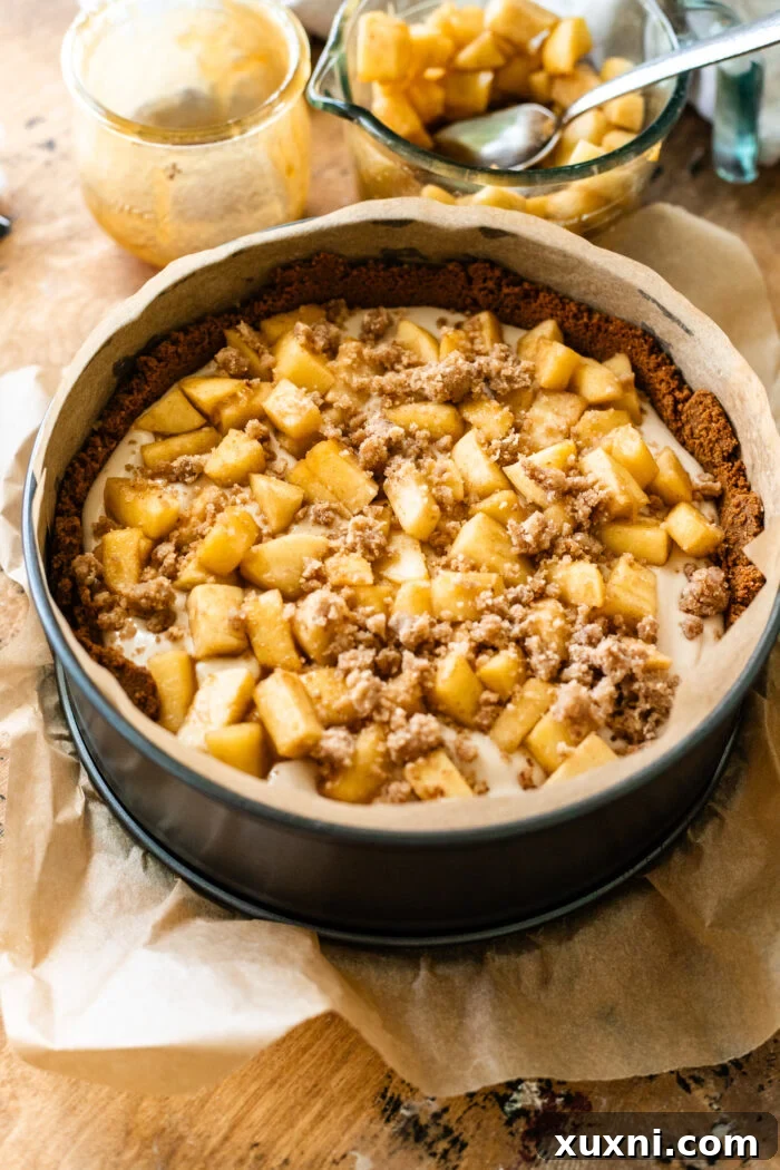 assembling the cheesecake