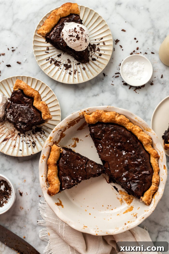 slices of vegan brownie pie