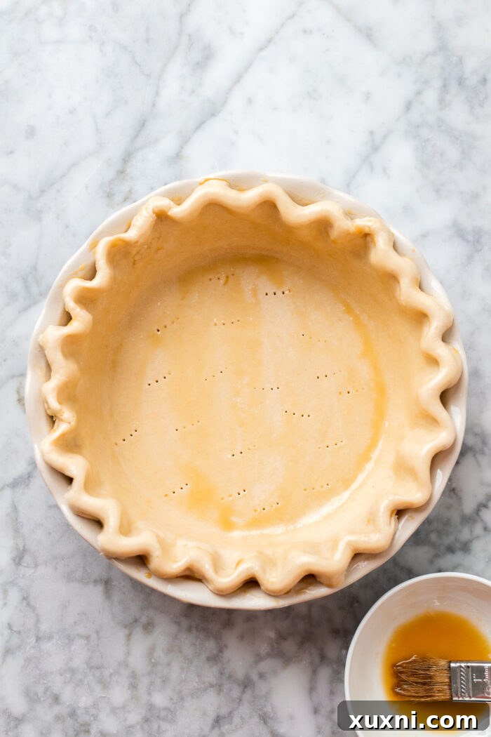 pie crust before blind baking