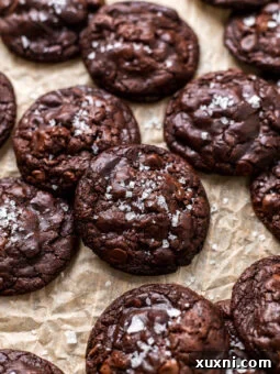 vegan brownie cookies on parchment paper