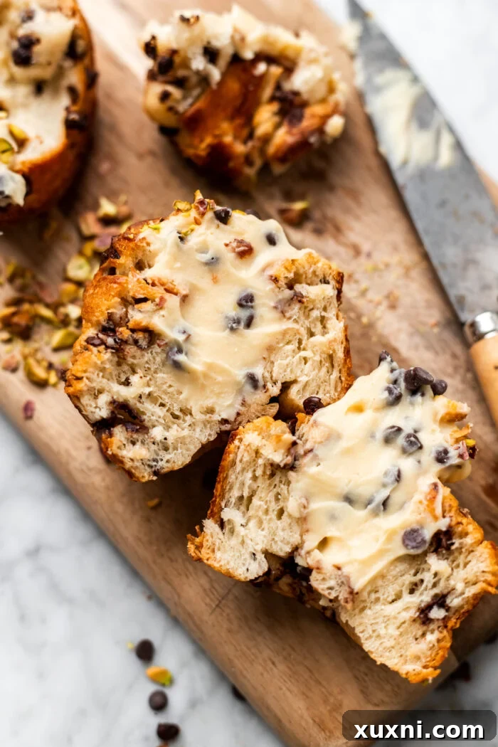 sliced open vegan cruffin