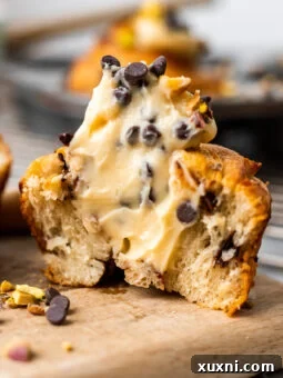 vegan cannoli cruffin sliced in half