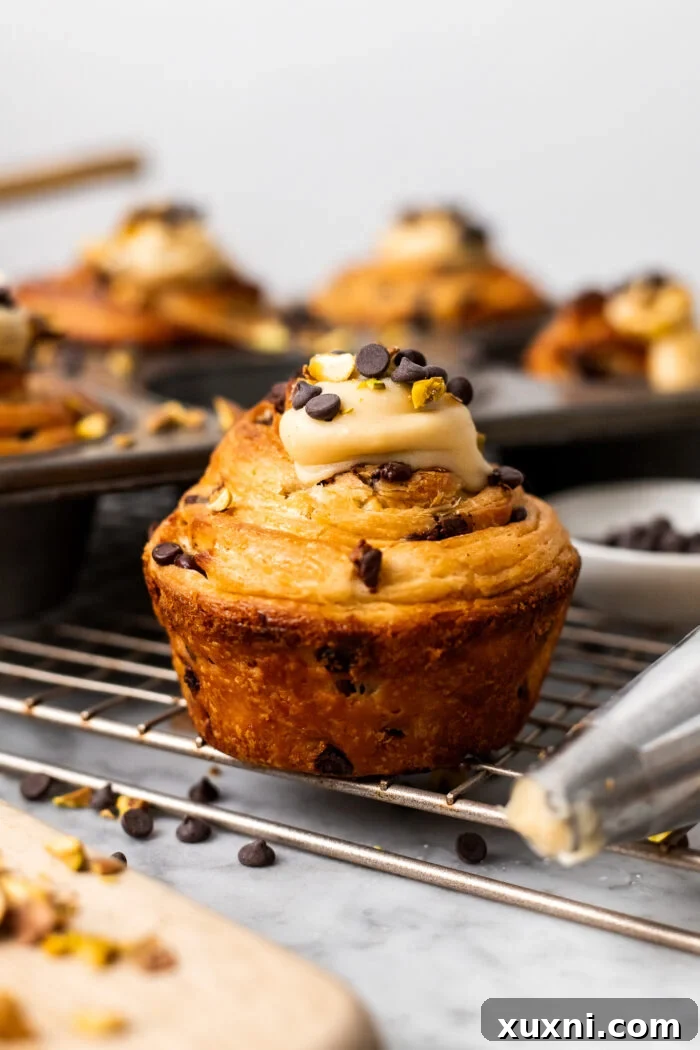 Vegan cruffin on cooling rack