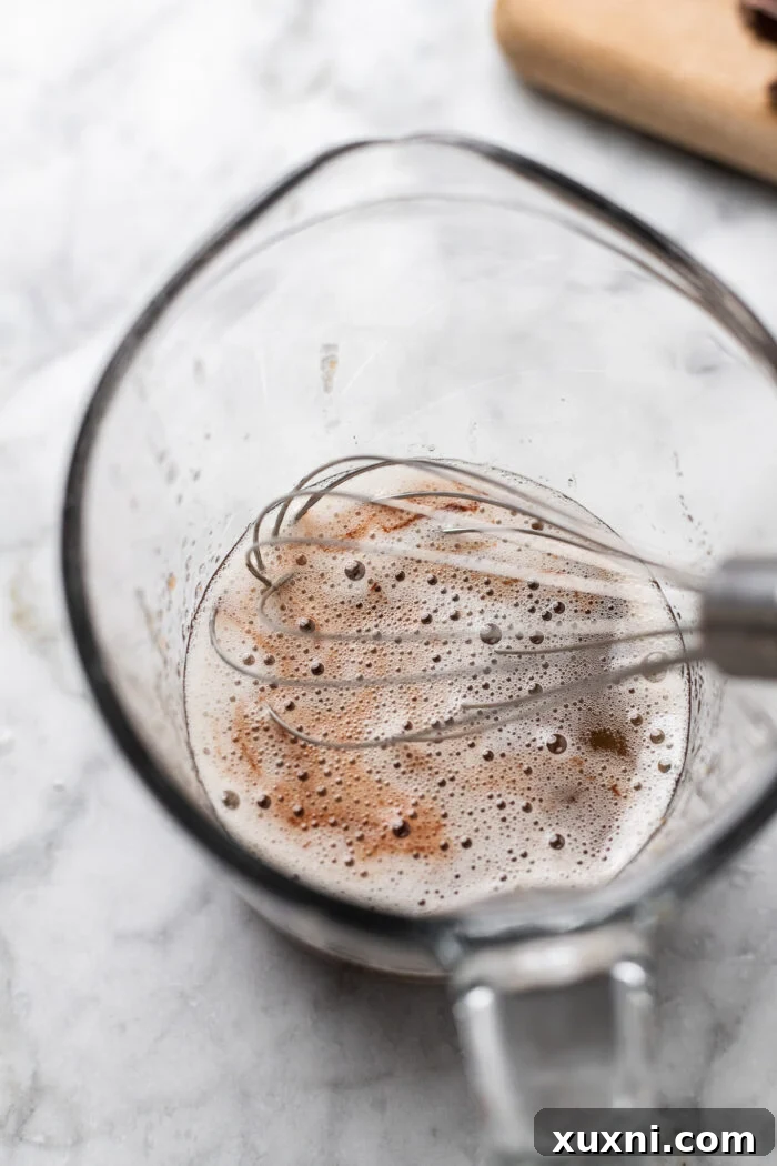 Vegan Small Batch Caramel Nut Brownies 6 Step 1: Browning vegan butter in a saucepan for fudge sauce