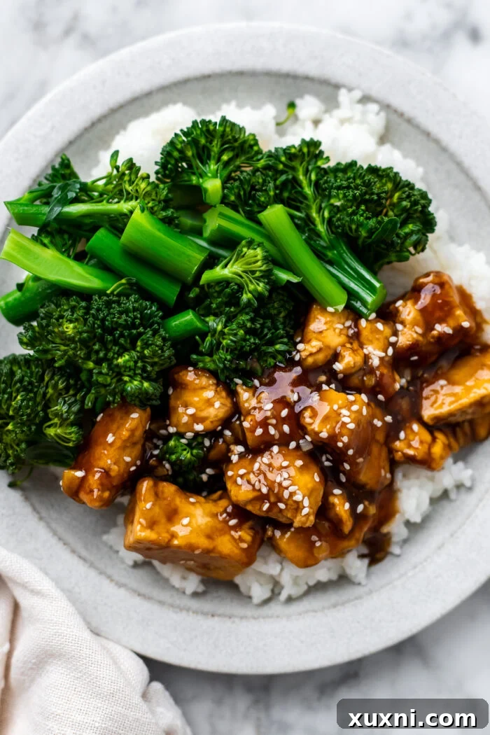 plate of teriyaki tofu