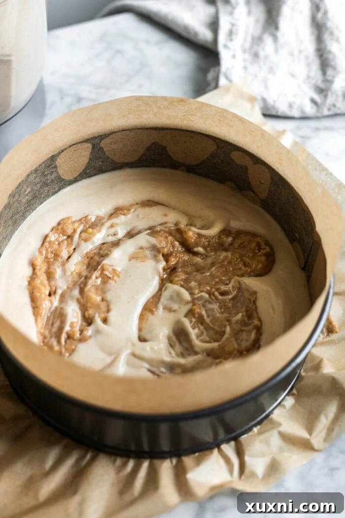 swirling banana bread cheesecake