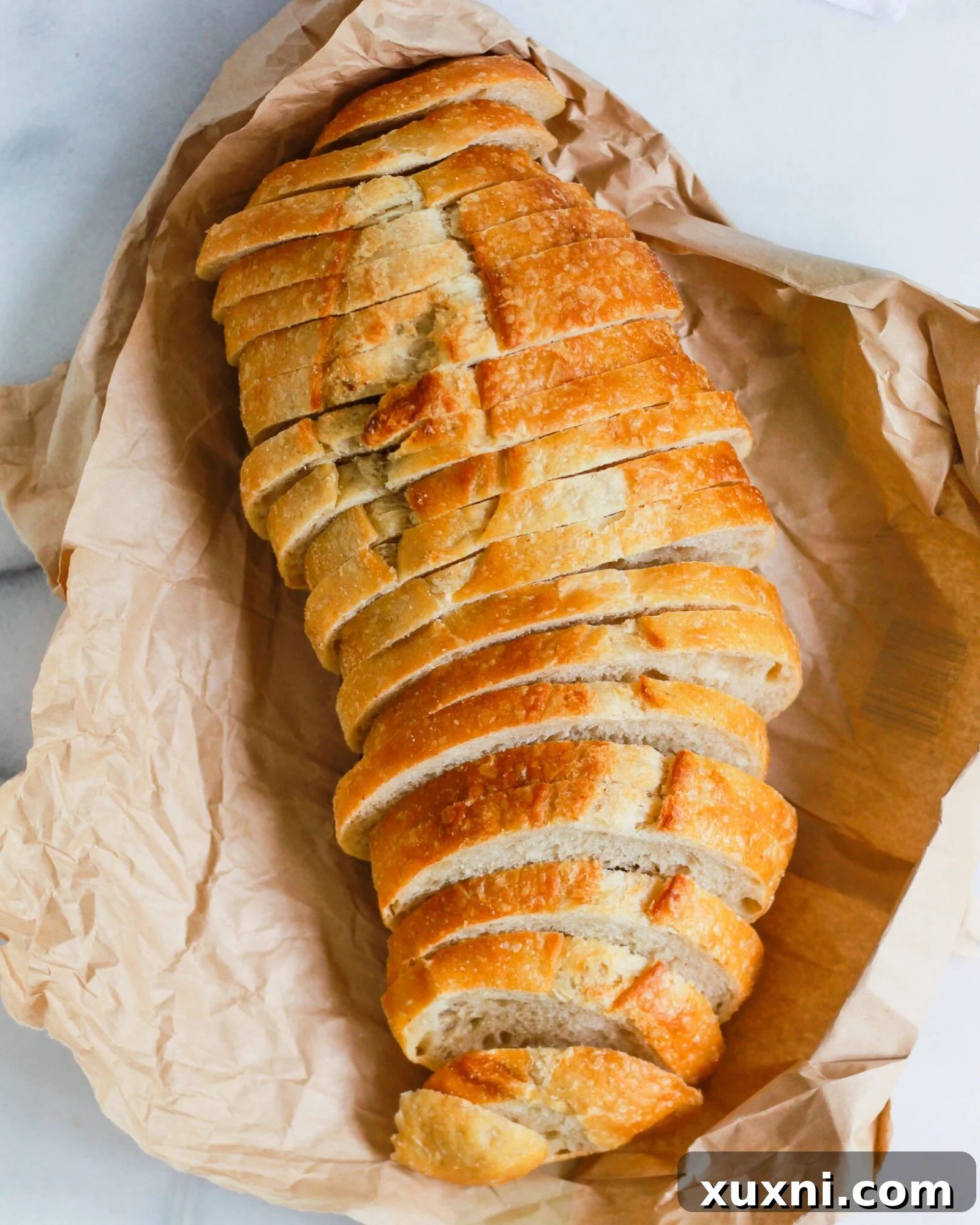 sliced organic sourdough loaf