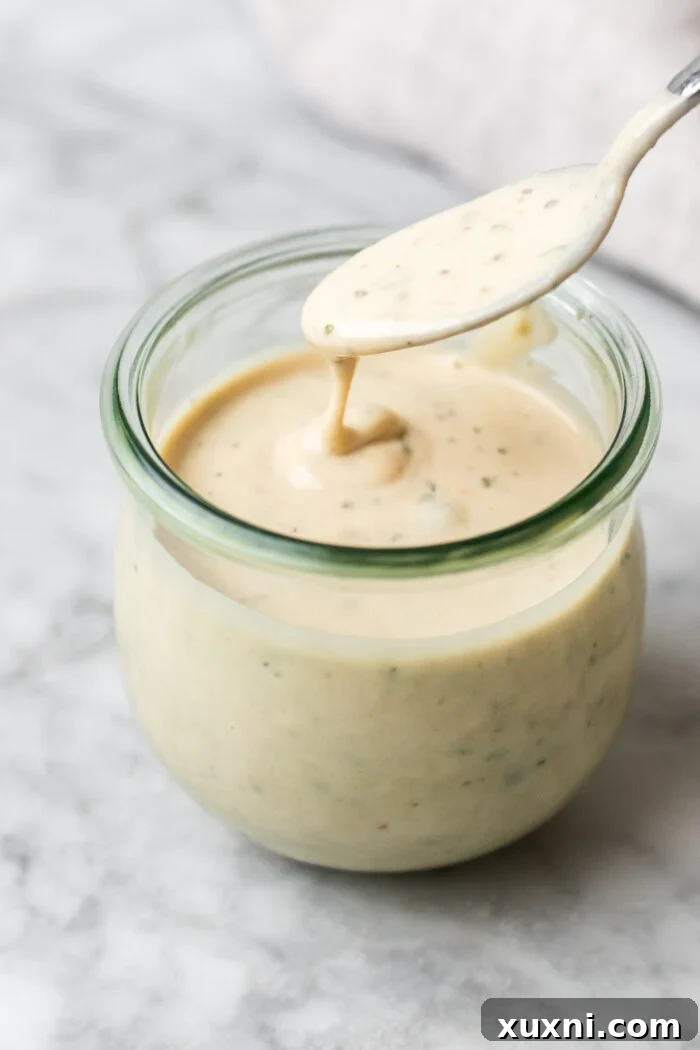 jar of Vegan Caesar dressing