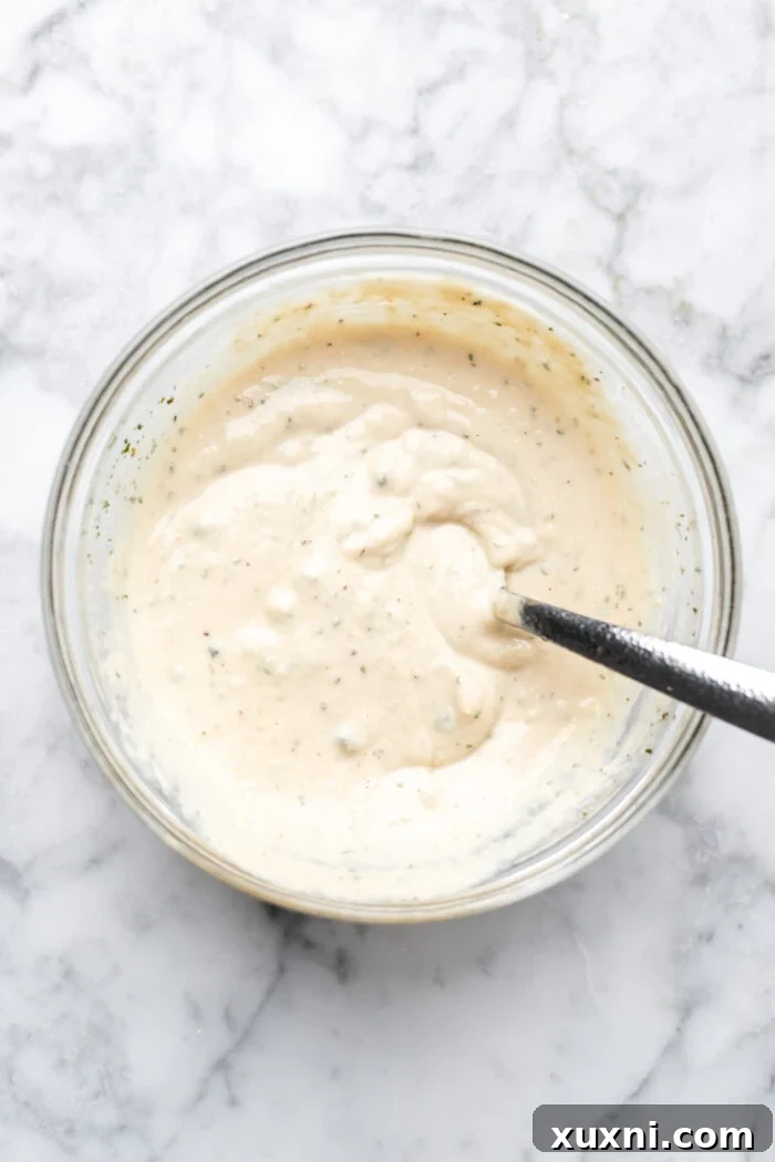 bowl of Vegan Caesar dressing