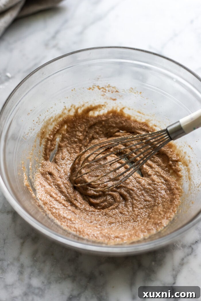 whisking wet ingredients