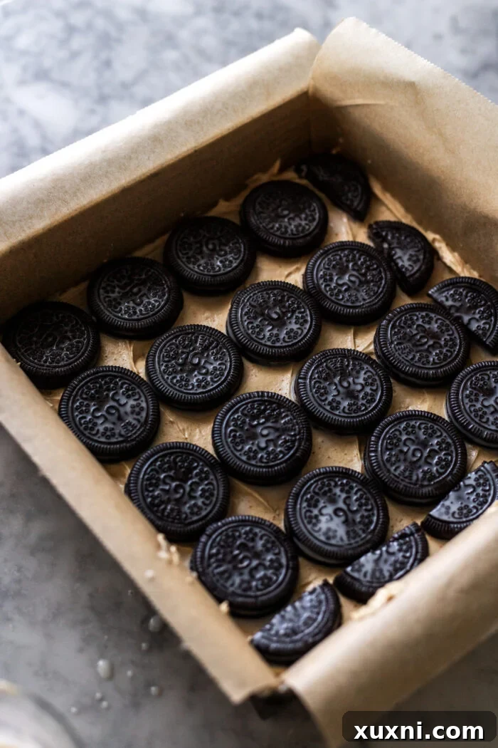 assembling the icebox cake
