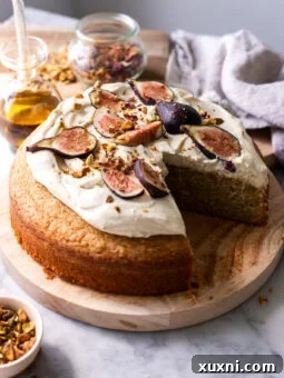 Sliced Vegan Olive Oil Cake with 'Mascarpone' Cream