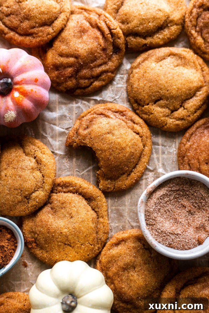 Vegan Brown Butter Pumpkin Snickerdoodle Delight 4 Close-up of a perfectly baked vegan pumpkin snickerdoodle cookie with a bite taken out, showing its soft interior