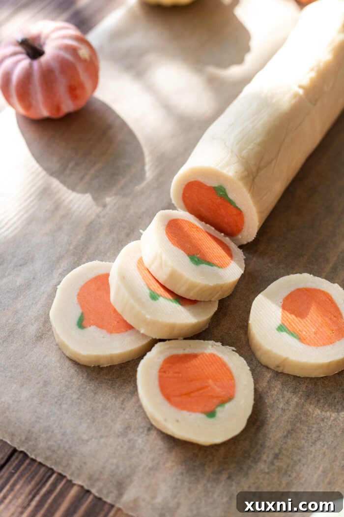 sliced pumpkin sugar cookies