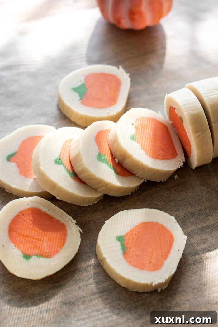 sliced vegan pumpkin sugar cookies