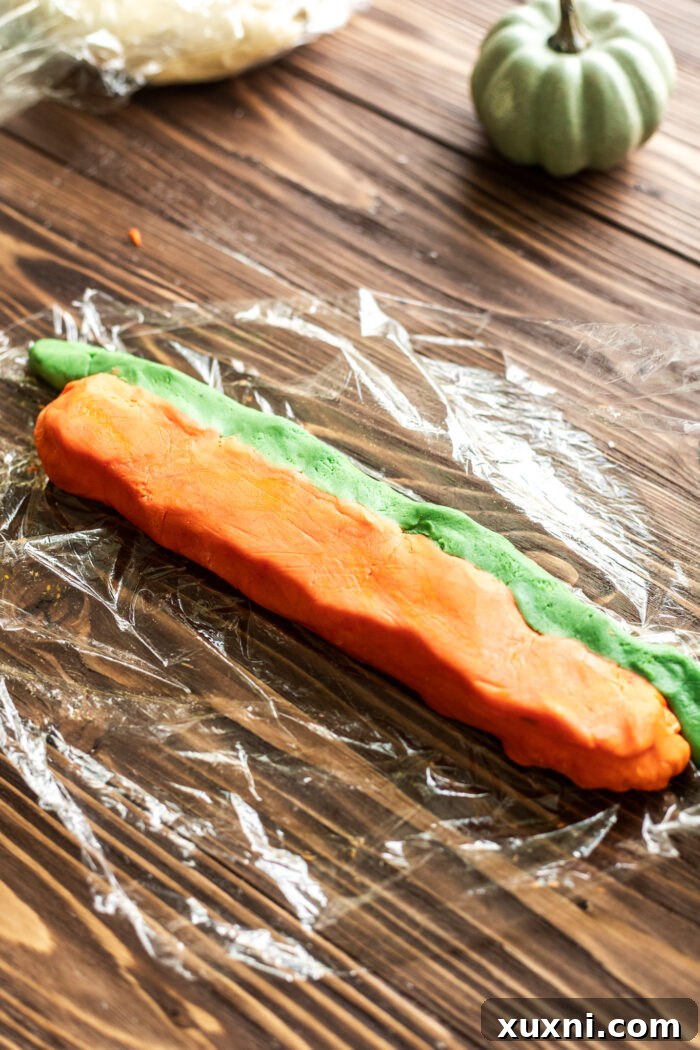pumpkin sugar cookie log